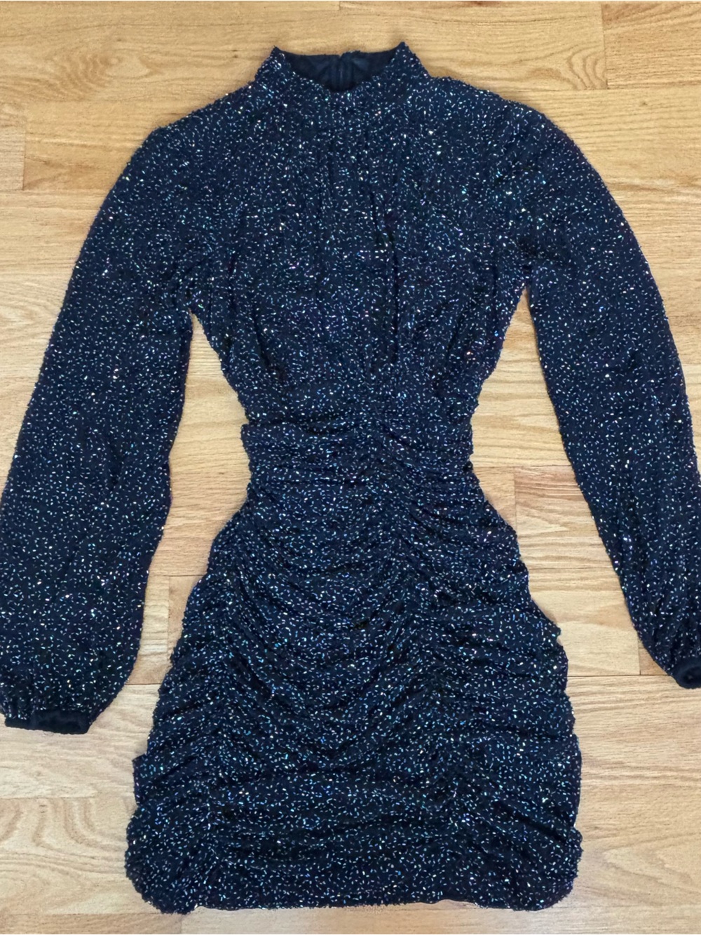 JAYGODFREY Black Dress with Iridescent Bead Embellishment